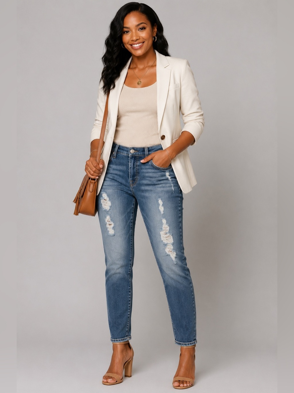7 For All Mankind Josefina Skinny Boyfriend Jeans Size 28 mid Wash Distressed